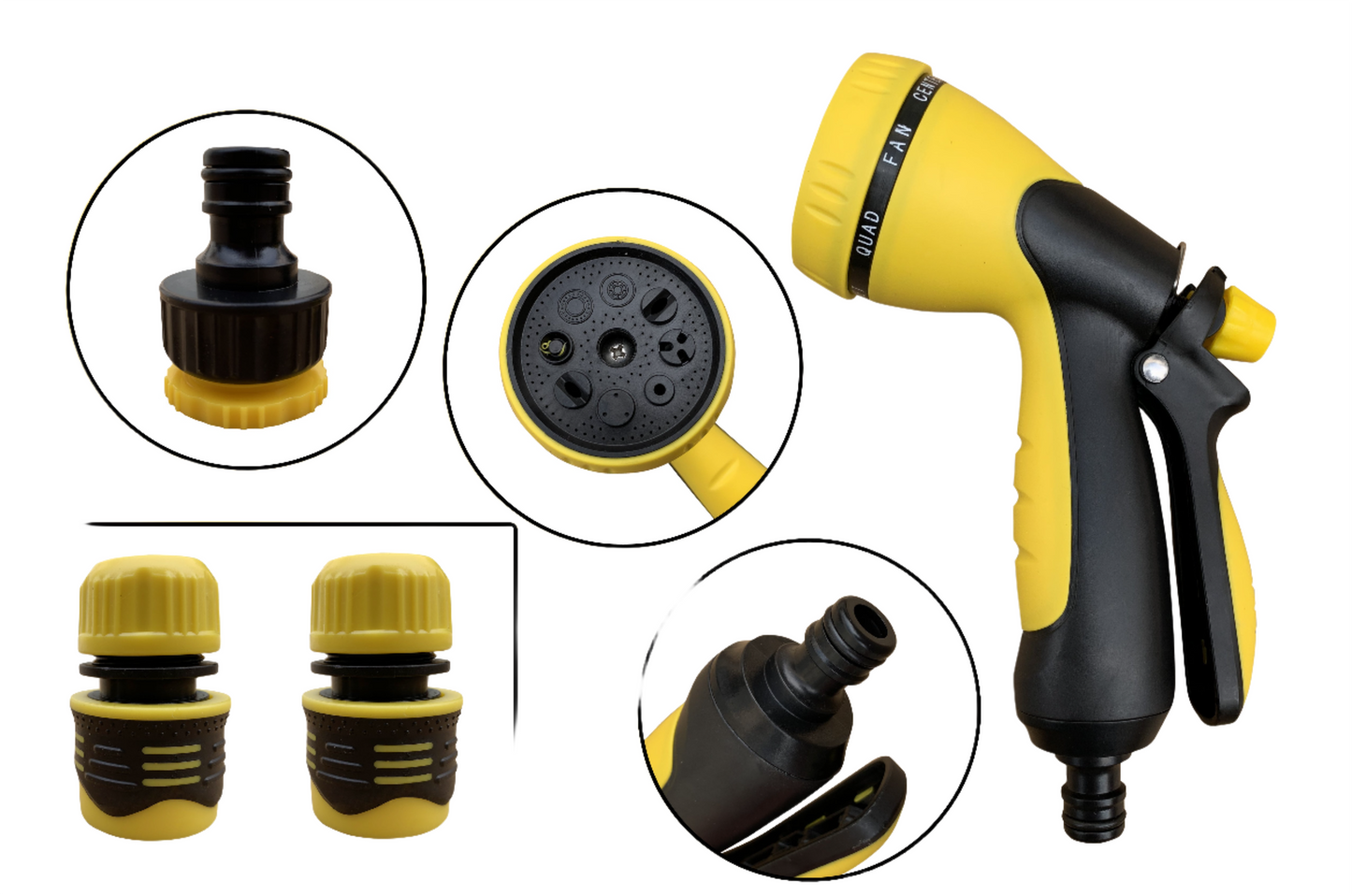 Plastic Adjustable High Pressure Garden Water Spray Gun Hose Nozzles