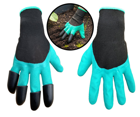 Garden Gloves with two hands Fingertips Claws Quick Easy to Dig and Plant Safe