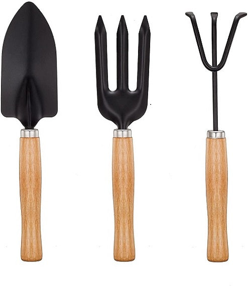 Garden Tool Set | 3pcs Mini Garden Sets Mini Shovel Rake Bonsai Tools Set Wooden Handle Metal Head For Flowers Potted Plant