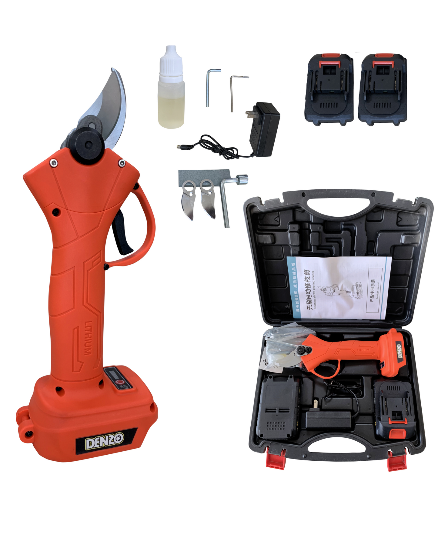 Cordless Powered Trees Electric Scissor For Pruning Cutter Shears Batt ...