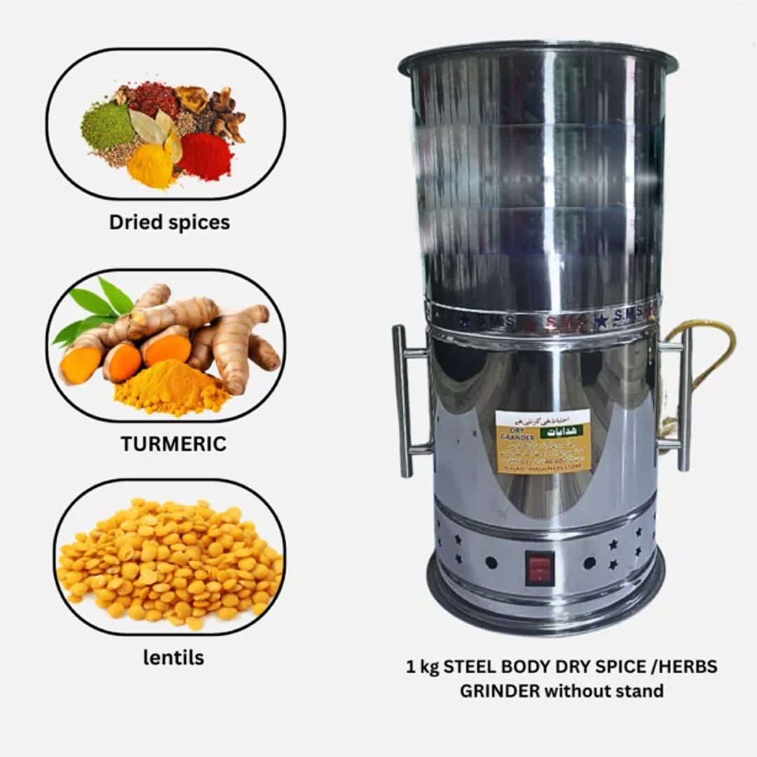 Dry Grinder 1 KG Capacity – Heavy Duty Stainless Steel Blade